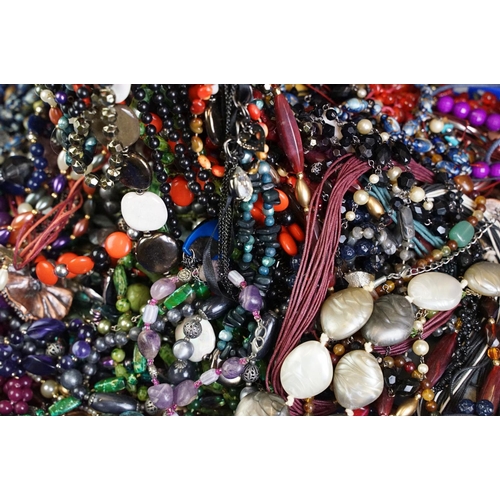 339 - A large collection of mainly contemporary costume jewellery to include a large quantity of beaded ne... 