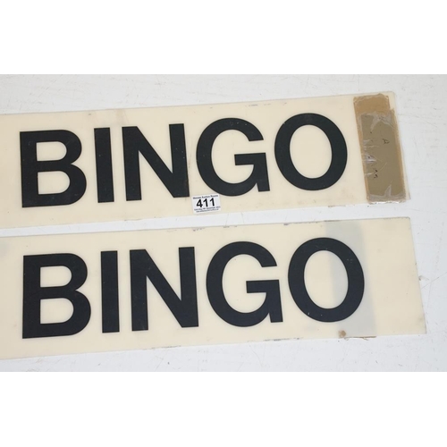 388 - Two Bingo rectangular wall signs to include 'Cash Bingo' and 'Prize Bingo', approx 107cm wide; toget... 