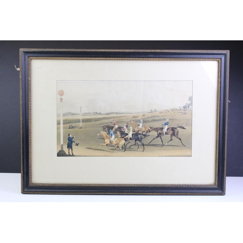 467 - Two Early 19th century Lithographs of Horse Racing, 19.5 x 34.5cm, both framed and glazed