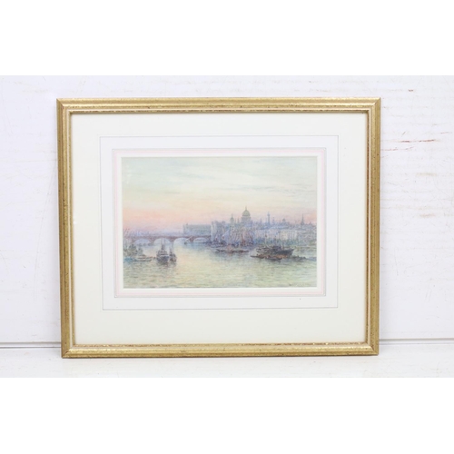 474 - Duncan, Palace of Westminster, watercolour, signed lower right and view of St Paul's Cathedral from ... 