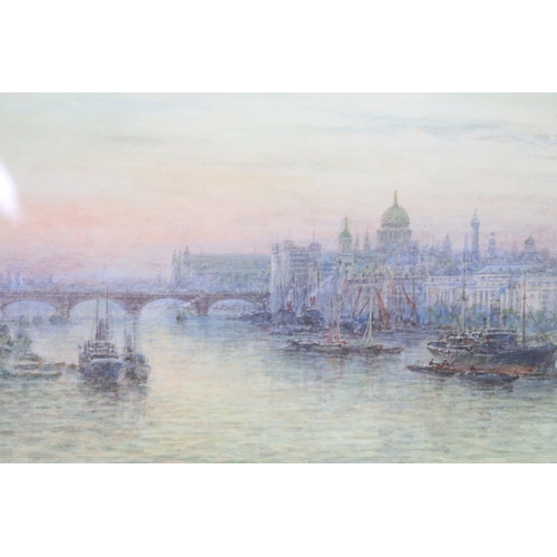 474 - Duncan, Palace of Westminster, watercolour, signed lower right and view of St Paul's Cathedral from ... 