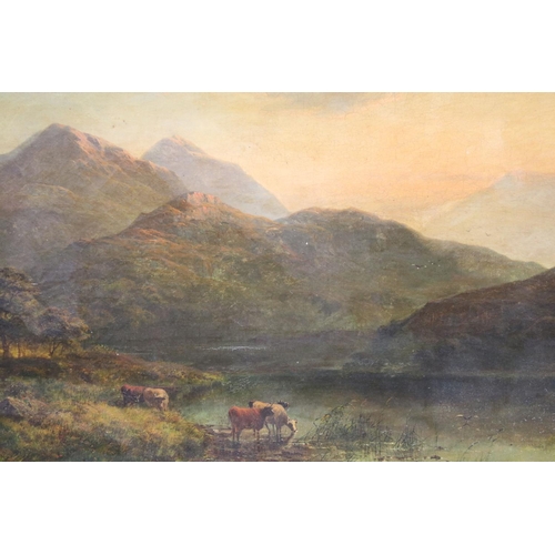 502 - Welsh School, Evening The Glydws Mountains. N. Wales, oil on canvas, indistinctly signed lower left,... 