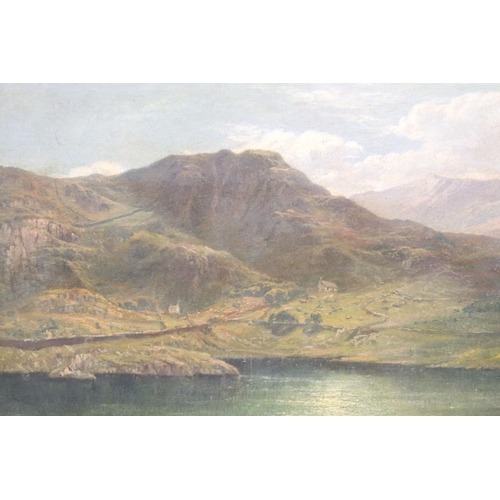 506 - Welsh School, The Upper Lake of Llanberis, oil on canvas, 38 x 58.5cm, gilt framed