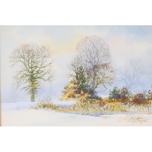 455 - Clive Pryke (20th Century) - Two watercolours to include 'Victoria's Cottage' and a snowy landscape ... 