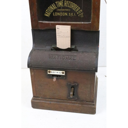 603 - Early 20th century ' National Electric Time Recorder Co. Ltd ' Clocing in Machine, 99cm high x 34cm ... 