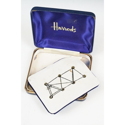 181 - Set of Mid century ‘ Harrods of London ‘ Gentleman’s Seven Stud Set in a Harrods presentation case