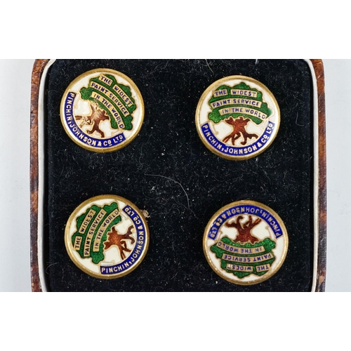 182 - Advertising - Set of Four Early 20th century Gentleman’s Pins ‘ Pinchin Johnson & Co Ltd, The Widest... 