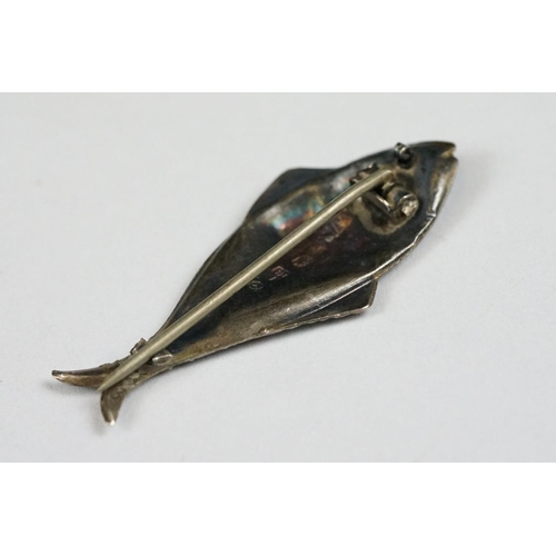 199 - Victorian Silver Hallmarked Brooch in the form of a Fish, Chester 1896