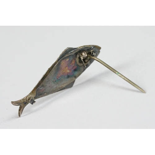 199 - Victorian Silver Hallmarked Brooch in the form of a Fish, Chester 1896