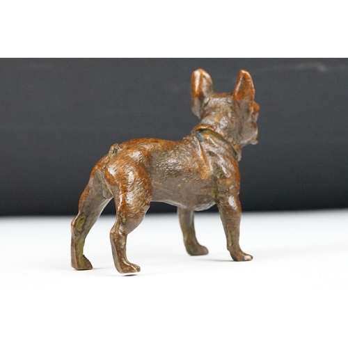 200 - An ornamental bronze figure of a French bulldog, stands approx 6cm in height.