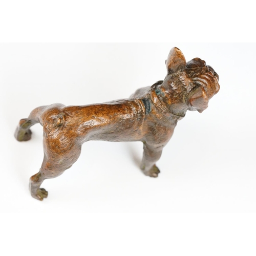 200 - An ornamental bronze figure of a French bulldog, stands approx 6cm in height.