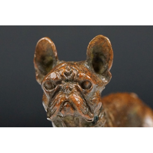 200 - An ornamental bronze figure of a French bulldog, stands approx 6cm in height.