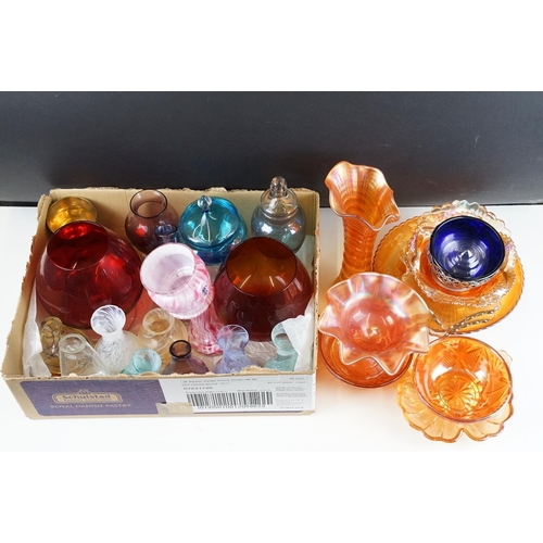 101 - Collection of assorted 20th Century glass to include assorted Caithness vases (unmarked), carnival g... 