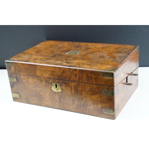 133 - 19th Century music box, the mahogany case opening to a 6.25