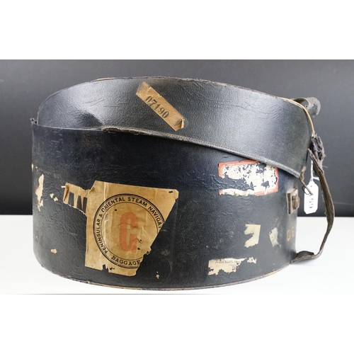 159 - Early 20th Century Henry Heath collapsible top hat together with a leather bound travel case with bl... 