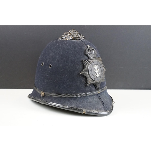 161 - Second World War ( WWII ) era Hull City policeman's hat with green canvas interior. Measures 18cm ta... 