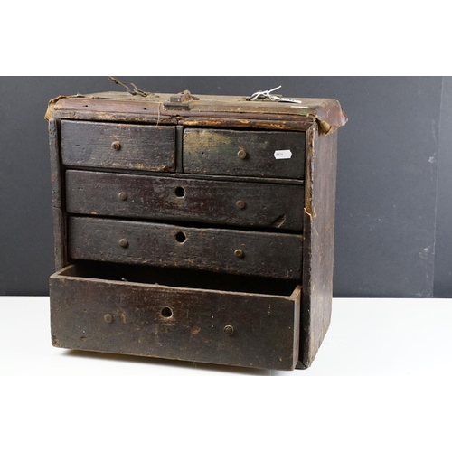 180 - 20th Century tool chest with two over three drawers housing assorted tools within. Tools to include ... 