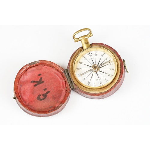 269 - An early 20th century pocket compass within original protective case.