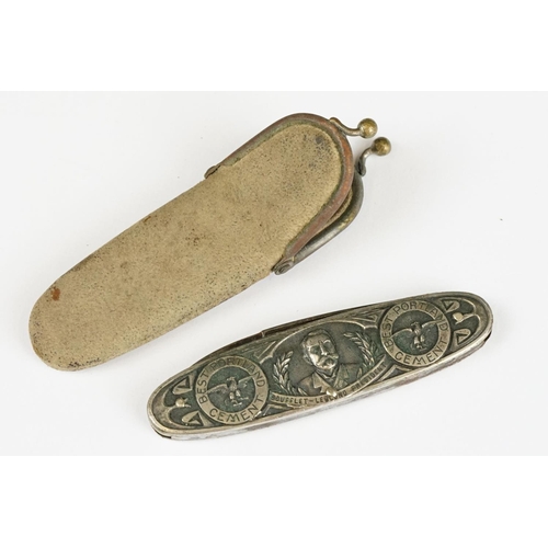 270 - An antique pocket knife advertising Portland Cement together with case.