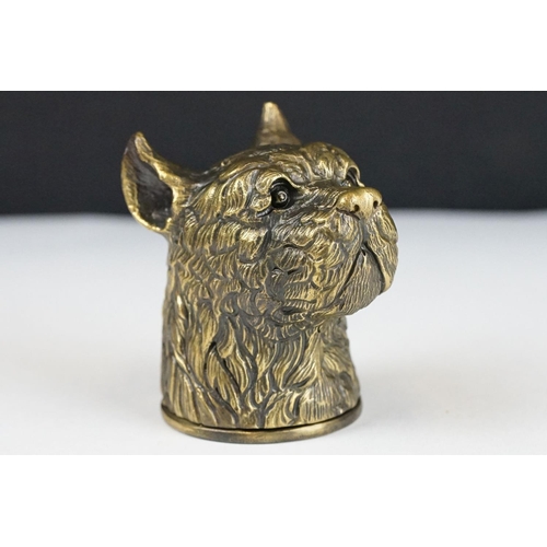 271 - Brass Cased Dog Vesta Case