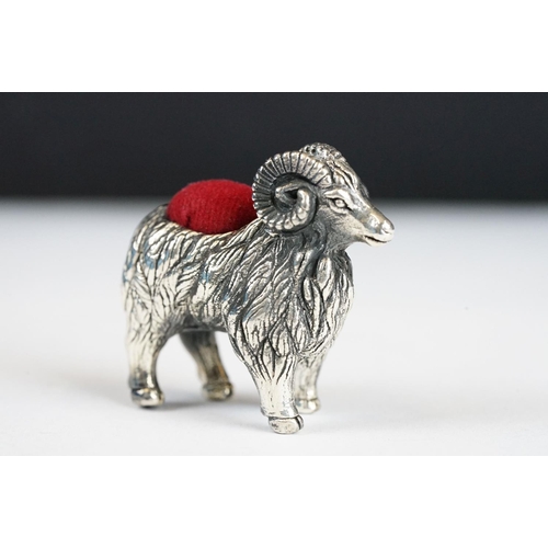 278 - Silver Ram Pincushion