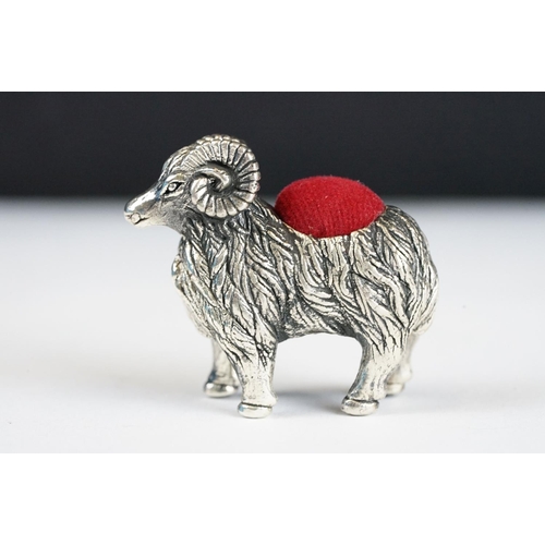 278 - Silver Ram Pincushion