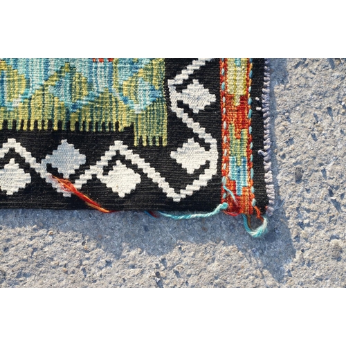 599 - Woolen Hand Knotted Chobi Kilim Rug, 210cm x 127cm