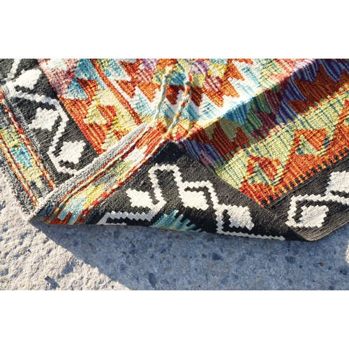 599 - Woolen Hand Knotted Chobi Kilim Rug, 210cm x 127cm