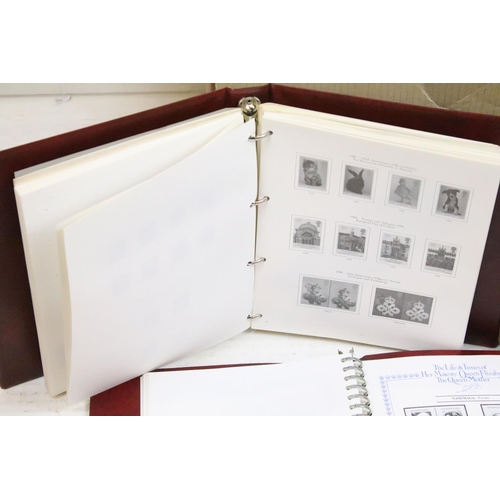 418 - Two boxes of empty stamp collectors albums including Stanley Gibbons examples.