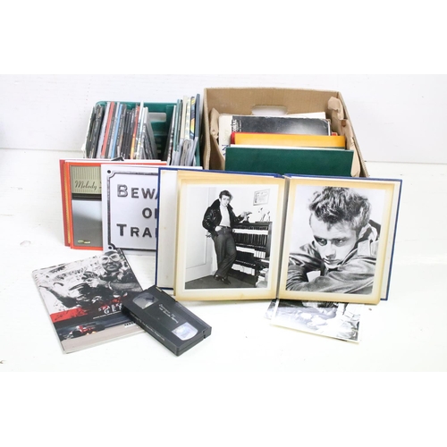 427 - Collection of James Dean related ephemera to include five albums of black and white photographs, boo... 