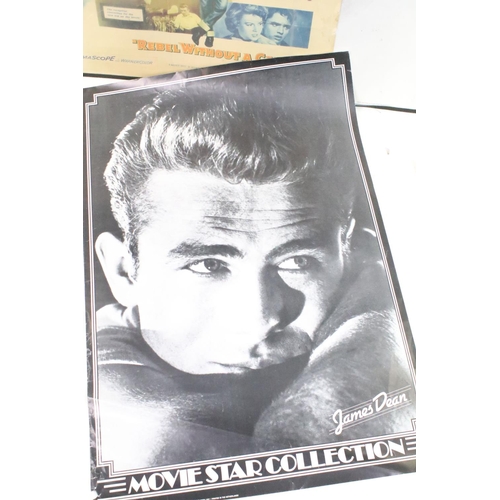 451 - Portfolio of seven James Dean posters to include 'Rebel Without A Cause' 1950's film poster (71cm x ... 