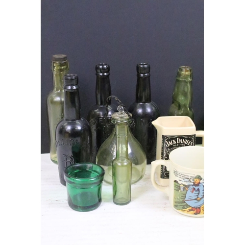 119 - Mixed glass & ceramics to include two 19th century glass fly catchers, Victorian transfer printed mu... 