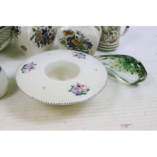 120 - Mixed ceramics & glass to include a large Royal Doulton floral washbowl (38cm diameter), near pair o... 