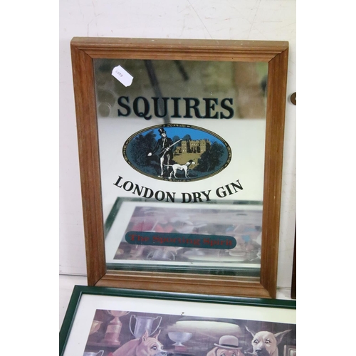 384 - A group of Brewery related collectables to include advertising sign, Schweppes mirror clock and a gr... 