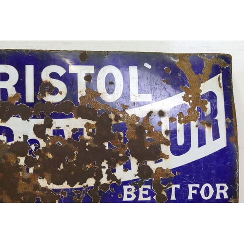 580 - Local Interest - Enamel Advertising Sign ' Bristol Times & Mirror, mostly widely circulated Bristol ... 