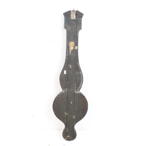 602 - Early 19th century Mahogany Inlaid Banjo Barometer, 97cm high