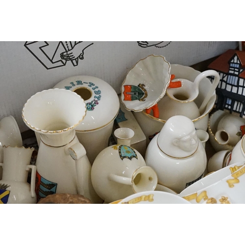 113 - Large collection of assorted crested goss ware ceramics, together with a Shelley 1937 commemorative ... 