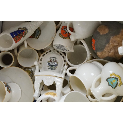 113 - Large collection of assorted crested goss ware ceramics, together with a Shelley 1937 commemorative ... 