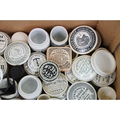 118 - Collection of Victorian and early 20th Century pharmacy / apothecary pot lids and bottles. The lot t... 