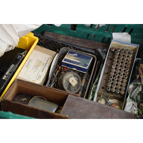 291 - A large collection of watch and jewellers tools to include a electric stone tumbler together with wa... 