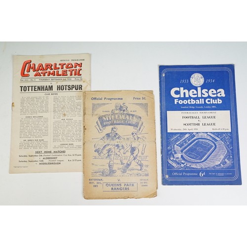 336 - A collection of 1950's football programmes to include Chelsea, Queens Park Rangers And Tottenham Hot... 