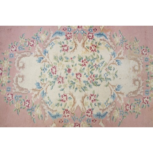 613 - Large Pink and Cream Floral Patterned Rug, 390cm x 308cm