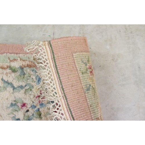 613 - Large Pink and Cream Floral Patterned Rug, 390cm x 308cm