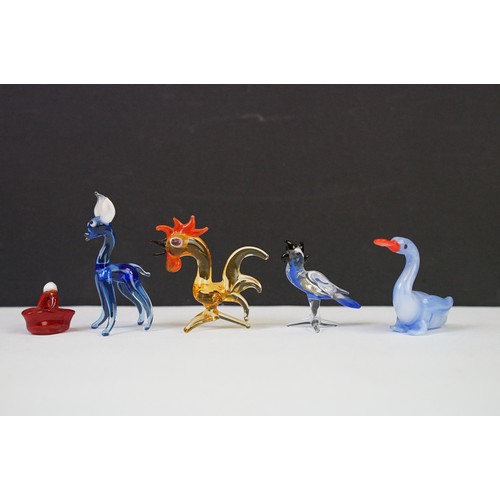 66A - Collection of glass & ceramic animal figures to include Swarovski Crystal (Fox, Squirrel, Butterfly,... 