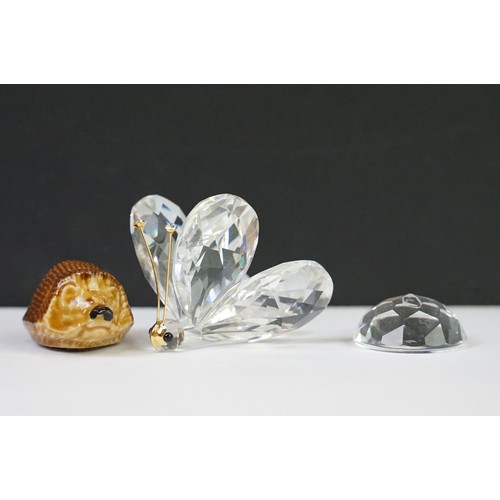 66A - Collection of glass & ceramic animal figures to include Swarovski Crystal (Fox, Squirrel, Butterfly,... 