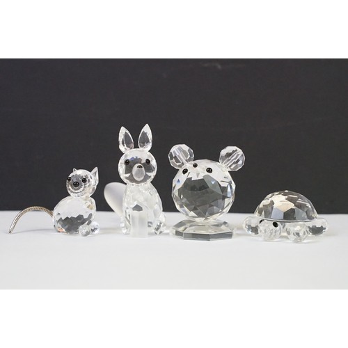 66A - Collection of glass & ceramic animal figures to include Swarovski Crystal (Fox, Squirrel, Butterfly,... 