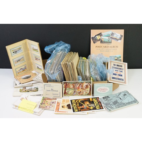 415A - Collection of postcards & cigarette cards, the cigarette cards contained within various albums (to i... 