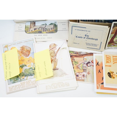 415A - Collection of postcards & cigarette cards, the cigarette cards contained within various albums (to i... 