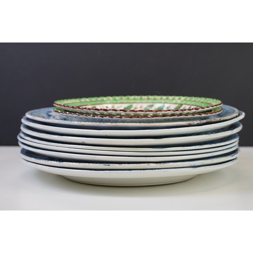 54 - Eight 19th century blue & white plates (featuring Spode Turner & The Benevolent Cottagers), together... 