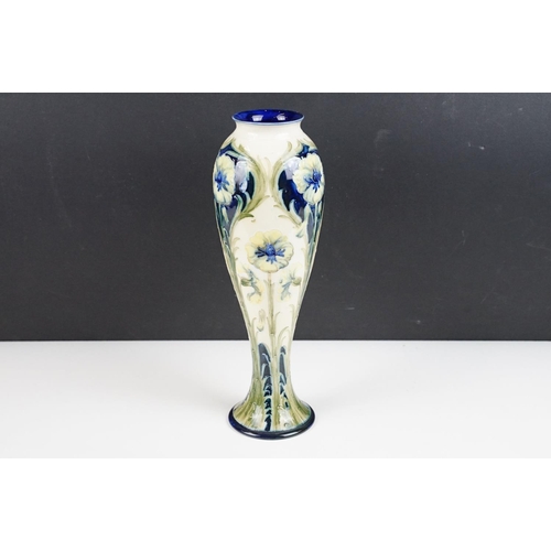 15 - William Moorcroft for Macintyre Florian ware inverted baluster vase, with tubelined blue, green & ye... 